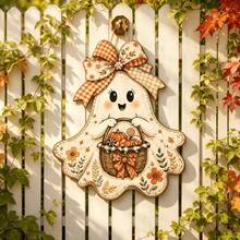 2D Flat Wooden Decorative Hanging Sign, Rustic Style, Multi-Holiday Wall Decor For Halloween, Thanksgiving, Christmas, Welcome Sign For Entryway, Tabletop Ornament, Vintage Country Home Party Holiday Gift - B - View 1