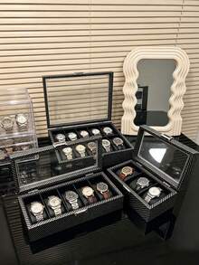 12/10/6/3/2/1 Slot Luxury Large Capacity Watch Storage Box, Jewelry Display Box, Can Store Watches And Jewelry, Perfect Gift Display Box - Multicolor - View 5