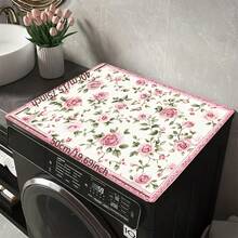 1pc Extra Large Draining Mat, Pink Rose Print, Bar Countertop Waterproof Mat, Drying Mat, Drainage Mat, Coffee Machine Mat, Coffee Cup | Tableware Draining, Absorbent Quick-Drying Draining, Washable And Reusable, Suitable For Kitchen | Cafe, Tea Cup, Coffee Cup, Coffee Machine Accessories, Home Decor For Coffee Lovers, Rental Home Renovation - Multicolor - View 5
