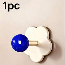 1pc,Dopamine Flower Base Magnetic Hooks, Strong No Drill Magnetic Hooks With Colorful Ball Design, Space Saving Hanging Hooks For Refrigerator, Oven, Cabinet & Wall, Kitchen Towel, Utensil & Key Organizer - White - View 8