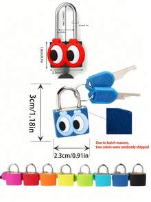 Eye Pattern Luggage Lock, Small Bag Padlock With Key, Copper Core Plastic Shell (Cherry Pattern Easy To Match), Compact And Sturdy, Suitable For Suitcases, Backpacks, Boxes, Laptop Bags, Graduation Season, Back To School Season Gifts - Multicolor - View 11