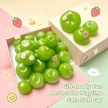 Realistic Green Apple Slushie Squishy, Shapeable Sound-Responsive Stress Ball, Squeezable With Crisp Sound, Soft Desktop Fidget Toy - Multicolor - View 1