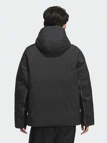 Adidas Men's Long Sleeve Pocket Hooded Thick Down Jacket - Black - View 4