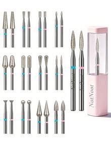NotNoot 2pcs Diamond Nail Drill Bits Set, Dead Skin Remover, Glue Overflow Removal Tool, Nail Polishing Tool Set, Drill Replacement Heads - Silver - View 2