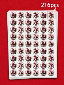 216-20pcs Personalized Christmas Name Round Stickers, Cute Penguin Initial Labels With Red Glitter Letters, Snowflakes And Santa Hats, Festive Gift Box Seals For Candy Bags, Cookie Packaging, Holiday Parties, Gift Exchanges And Christmas Decorations - Multicolor - View 12