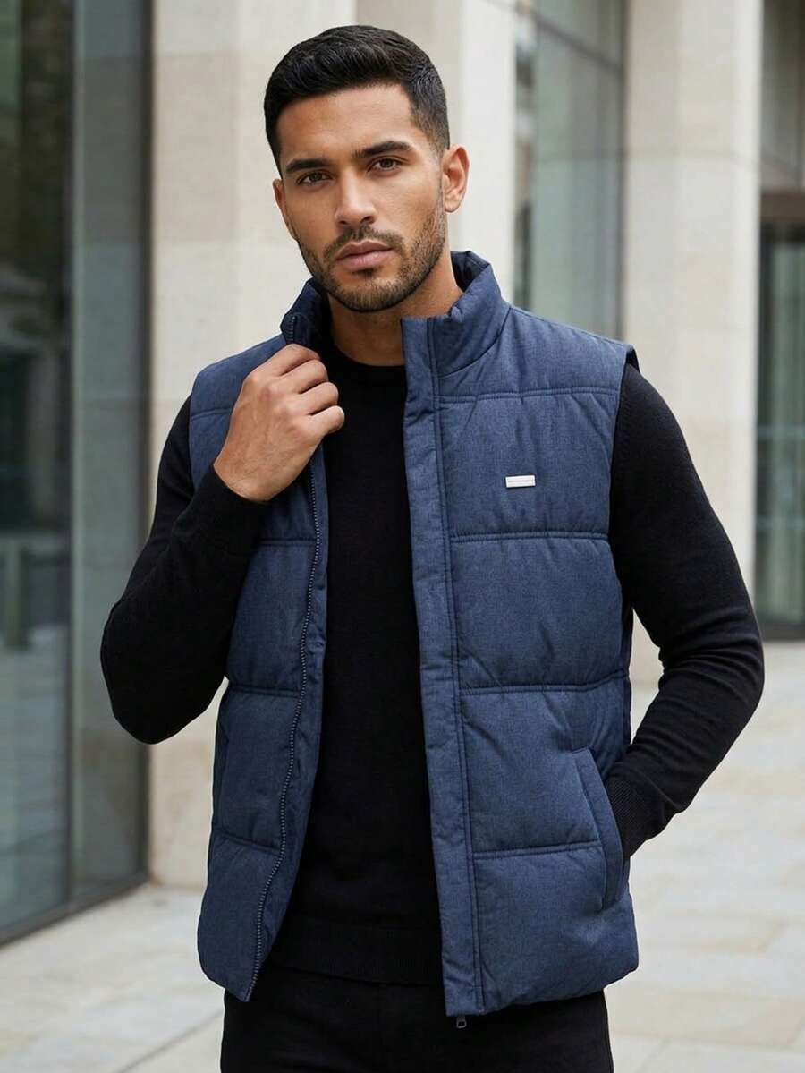 Men Waistcoats - Dusty Blue - View 1