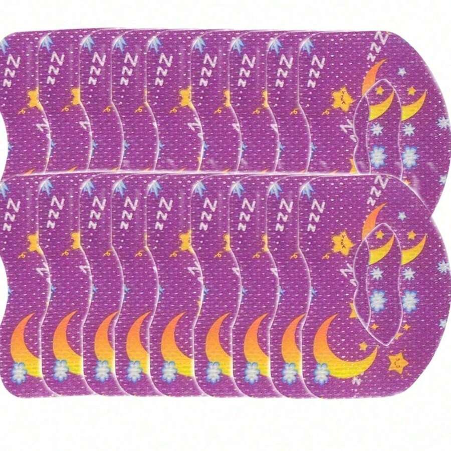 60pcs Purple Breathable Tape,Sleep Patches,Breathable And Comfortable, Unisex Hypoallergenic Breathable Tape, Easy To Remove, Soft And High-Quality Fabric, Latex-Free, Suitable For Travel And Business Trips - Multiple Styles - View 1