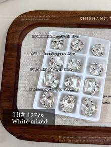 Nail Art Decorations Large Rhinestone 12pcs Set Crystal Rhinestones 3D Nail Stickers Suitable For Gel Nails Shiny - Multicolor - View 12