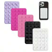 New 1pc/2pcs/5pcs Silicone Phone Back Sticker Square Phone Back Sticker Non-Slip Suction Cup Sticker Anti-Slip Phone Case, Portable Removable Silicone Phone Grip, Phone Case Hook, Supports Hands-Free Selfie Video, Multi-Functional Phone Accessory Suitable For All Models, Compatible With Apple And Android Phones, Can Be Given As A Birthday Gift To Family - Multicolor - View 2