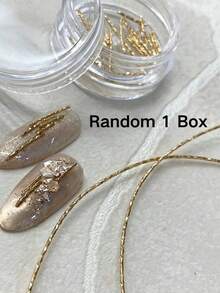 1 Box Autumn New Gold Twisted Metal Nail Art Chain, 1 Box, Delicate Texture With Twisted Pattern, High-End Metallic Shine, Adjustable Length Chain, Exquisite Nail Decoration, Same Style As Nail Salon Accessories, Luxury High-End Nail Art Material - Gold - View 6