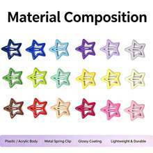 50/100pcs Cute Hollow Star Hair Clips, Colorful Dopamine Style, Sweet Y2K Aesthetic Hair Accessories, Fashion Hair Clips, Assorted Colors - Multicolor - View 10