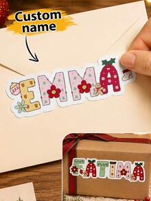 1/2/5/10pcs Custom Stickers, Personalized Name Tag Stickers, Customized Nameplate Stickers, Customizable Stickers, Custom Document Tags, Wedding Tags, Personalized Stickers, Suitable For Computers, Desktops, Gift Boxes, And Gift Bags, Family, Friends - Style G - View 2