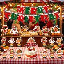 Christmas Letter Banner Snowman Spiral Hanging Decor Reindeer Colorful Flag Background Party Decoration Supplies - View 6
