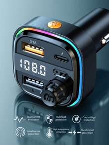 XF.Meraki Bluetooth Car Audio Player, Dual USB Fast Charging Adapter, MP3 Music Player, Compatible With Bluetooth 5.0, USB Port, Car Speaker, Suitable For MP3, Car Accessories - A - View 10