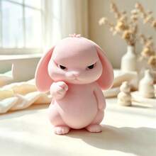 1pc Fierce Little Bunny Statue - Funny Rabbit Ornament - Home Animal Desktop Decoration - Bedroom Living Room Desk Bookshelf Soft Decor - Soft Neutral Home Small - Mini Desktop Display - Home Atmosphere Ornament - A - View 10