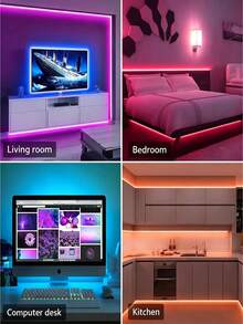 Strip Lampu Latar TV RGB Bertenaga USB 1m/3m/4m/10m, Lampu Ambient Berubah Warna, Cocok untuk TV, Monitor Komputer, Dekorasi Home Theater, Kamar, Ruang Tamu, dan Dekorasi Kabinet. - MultiWarna - View 9