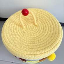 Giỏ đựng đồ hoạt hình dễ thương có nắp dây thừng cotton, hộp quà đan tay đựng đồ ăn nhẹ và đồ chơi - Xem 4