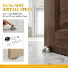 2/4pcs Oval Magnetic Door Stopper, Self-Adhesive With Rubber Cushion, Door Stop Holder Wall Protector - BB - View 7