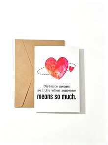 Long Distance Relationship Greeting Card, Watercolor Heart Miss You Card, For Boyfriend/Girlfriend, "When Someone Is So Important, Distance Becomes Insignificant" Romantic Card - B - View 8