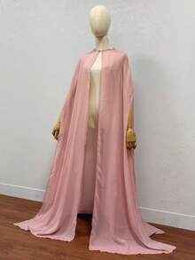 1 buah Jubah Pengantin Panjang Hitam Berbahan Chiffon yang Mengalir, Jubah Kostum Cosplay Anime, Selendang 150cm - MultiWarna - View 21