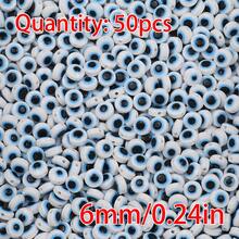 50pcs 6/8mm Flat Round Resin Beads With Colorful Evil Eye Design For Diy Jewelry Making - 6mm/50pcs - View 16