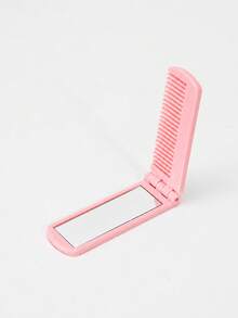 WANMEI 2‑In‑1 Folding Comb With Mirror, Portable Foldable Hair Comb Mirror, Travel Detangling Hair Comb, Lightweight Pocket Hair Comb For Halloween Back To School Daily Makeup Hairstyle Touch‑Up - Multicolor - View 4