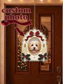 Custom Photo 3D Pearl Painting Decor, DIY Diamond Painting Photo Frame Set, Hanging Light Catcher Home Christmas Tree Door Ornament, Handmade Commemorative Gift, Suitable For Family Women Men Birthday Christmas - Multicolor - View 2