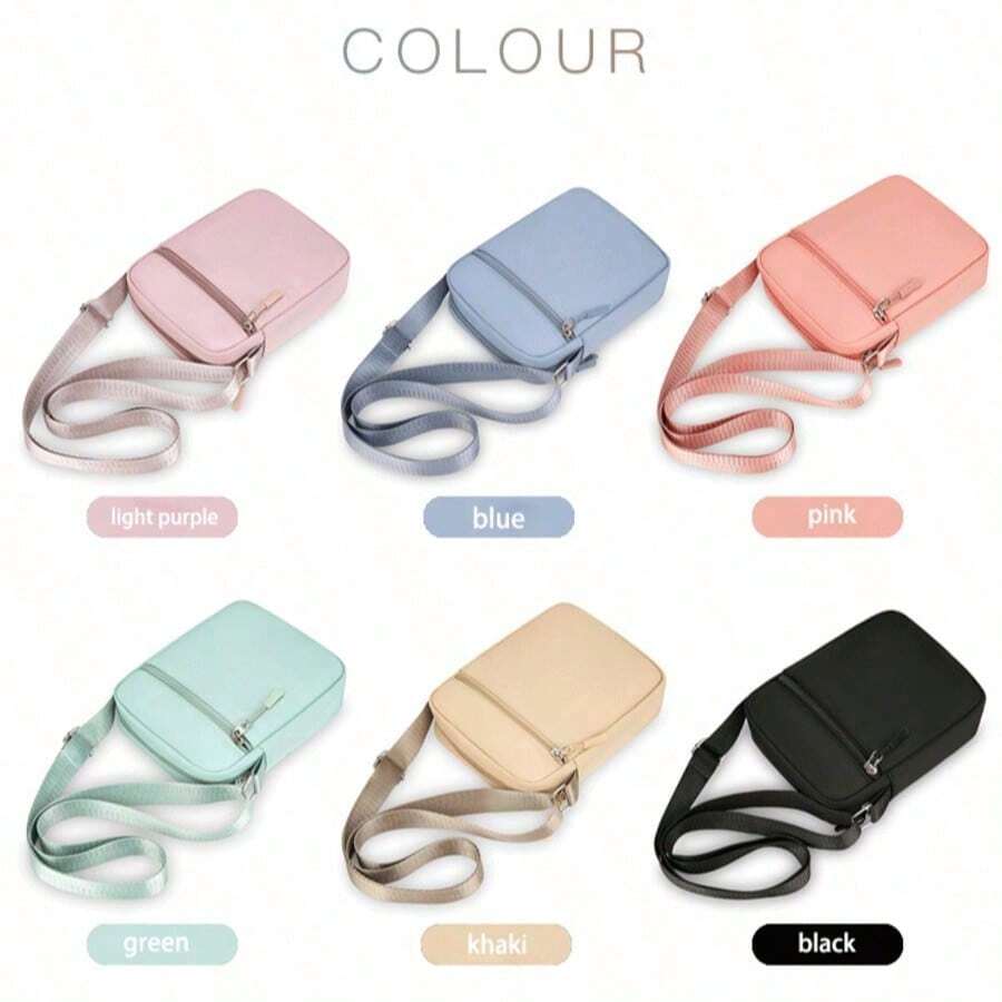 New Arrival Women Mini Oxford Cloth Crossbody Bag, Mult‑Pocket Simple Single‑Shoulder Phone Bag Fashion Daily Purse - Multicolor - View 1