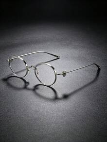 1 Pair Women's Ultra-Light Alloy Plain Lens Glasses, Vintage High-Intellect Elegant Oval Frame Eyewear - A - View 8
