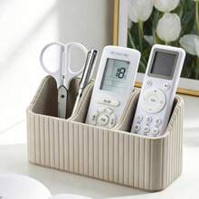 3-Slot Remote Control Holder, TV Remote Storage Box - Minimalist Home Desktop Organizer & Remote Control Stand & Miscellaneous Item Organizer - Black - Multicolor - View 2