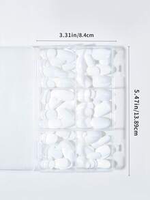 144pcs Short Oval Nude Glossy Press-On Nail Tips With Macaron Candy White, Perfect Fit For Acrylic Fake Nails, Set Includes 1pc Jelly Glue And 1pc Nail File, Suitable For Women And Girls Daily DIY, Work, Study And Party Use - White - View 5
