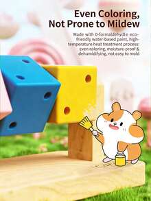 Wooden Fun Cube Toy, Suitable For Hamsters And Small Hamsters - Small Pet Hiding Cave, Chewing Toy And Daily Supplies - View 6