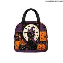 Portable Handbag; Thickened Fruit Bag - Cute Design Halloween Pumpkin Witch Print, Essential For Girls' Outings, Suitable For Back To School, Office, Outdoor Picnic And More Occasions - Orange - View 6