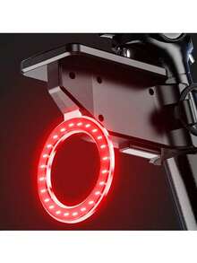 1 pieza Luz trasera de bicicleta, Luz de advertencia de con sensor inteligente alimentada por energía solar para bicicleta de montaña/carretera, Accesorios de ciclismo - Negro - Ver 3