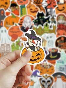 50 miếng nhãn dán Halloween cho laptop, ván trượt, đàn guitar, mũ bảo hiểm, tiệc lễ hội, trang trí DIY lớp học và làm quà tặng lễ hội cho bạn thân - A - Xem 5
