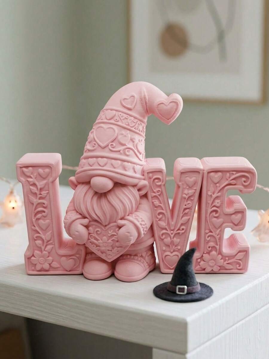 3D Printed LOVE Letter Heart Ornament, Holiday Desktop Decor, Anniversary Birthday Gift For Girlfriend/Partner - LOVE Letter Heart Ornament - View 1