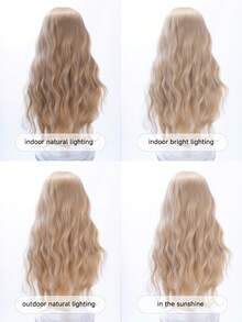 alicegarden 28-Inch Forehead Lace Front Wig A Natural Wavy Style In A A Stunning Linen Gold. Middle Part Design , This False Hairpiece Is Perfect For Ms Daily Party Cosplay Use, Offering A Natural And Natural Durable Wig Gift For Ladies. (No Accessories) - Linen Gold - View 10