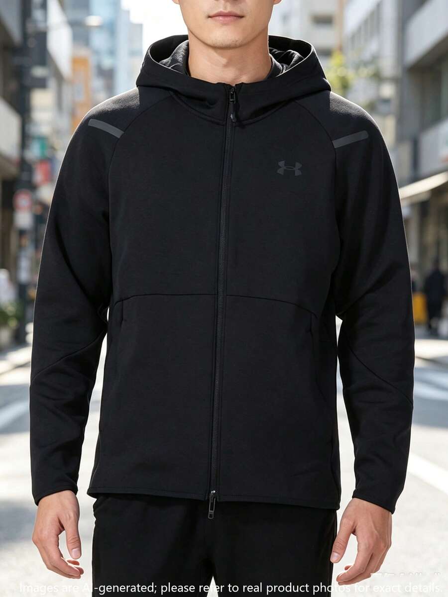 Under Armour Men's Jacket/Outerwear UA Unstoppable Flc FZ Daily Comfortable Outdoor Travel Jacket 1379806-001 - Black - View 1