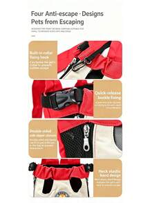 A Colorful Pet Backpack And Chest Bag, Suitable For Small/Medium Pets, Zipper/Slip-On Design, Machine Washable, Suitable For Camping, Picnic, Travel, Suitable For Chihuahua, Shih Tzu And Other Pets. - Multicolor - View 5