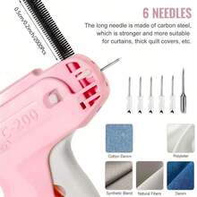 Portable Garment Tagging Gun Complete Set Clothing Tagging Gun Kit, Garment Price Label Tag Gun With Barbs & Replacement Needles, Portable Price Tag Attacher Tool For Retail Shop Clothing Store - D-Pink - View 4