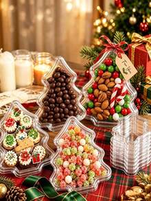Reusable Transparent Christmas Tree Gift Box, Suitable For Holiday Desserts, Party DIY Decorations And Party Gift Containers - Multicolor - View 2