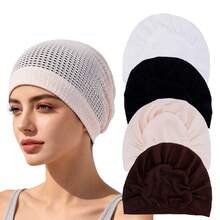 1pc Women's Super Elastic Soft Mesh Headwrap Cap, Breathable Comfortable Underscarf - One Size Fits All - View 1