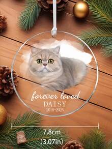 Cat Memorial Pendant, Personalized Cat Pendant, Personalized Christmas Ornament, Customized Photo Pendant, Cat Memorial Gift, Pet Memorial Gift - Multicolor - View 8