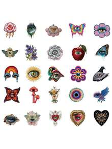 50pcs Transparent Pupil Stickers, Scrapbooking Supplies, Creative And Beautiful Design, Suitable For Phone Case, Tablet, Laptop, Phone, Luggage, Car, Notebook, Helmet, Guitar, Skateboard, Storage Box, Computer - 50pcs - View 3
