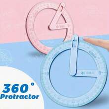 1pc Cartoon 360° Rotatable Angle Teaching Aid, Math Angle Decomposition Geometric Protractor, Multi-Function Drawing Ruler, Adjustable Acute, Obtuse And Right Angles, Easy For Students To Visually Understand Geometric Shapes - One Size Fits All - View 8
