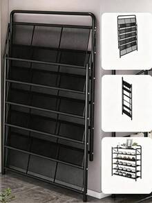 1pc Collapsible Metal Shoe Rack - Large‑Capacity Space, All‑Metal Design, Stable Structure, Space‑Saving, No Assembly Required, Shoe Storage Rack, Suitable For Entryway, Corridor, Dormitory And Apartment, Can Also Be Used As Storage Rack - Multiple Specifications - View 10