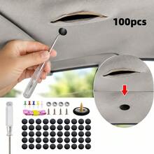100Pcs Car Headliner Repair Kit - Auto Ceiling Fabric Sagging Fix Clips With Installation Tool, Universal Interior Retainer Fasteners For Vehicle Roof Lining Restoration - A - View 2