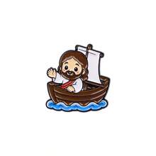 Cartoon Jesus Character Enamel Pins, Religious Faith Brooches Set, Decorative Lapel Badge For Backpacks Clothes Hats, Christian Gift For Believers - Multicolor - View 16