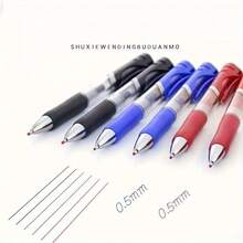 18-Piece Gel Pen Set: Ultra-Fine 0.5mm Tip, Retractable Plastic Barrel, Round Body Design; Includes Black, Blue, And Red Ink-Suitable For School And Office Use. - A - View 5