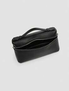 Handbag With Adjustable And Detachable Crossbody Shoulder Strap, Multiple Compartments For Storage, Zipper Closure, Minimalist Premium Commuter Style, Women's Small Square Handbag, Suitable For Daily Work, Shopping, Dating, Travel, Versatile Black Box-Shaped Handbag, Casual Crossbody Small Bag, Fashionable Matching Accessory - Black - View 5